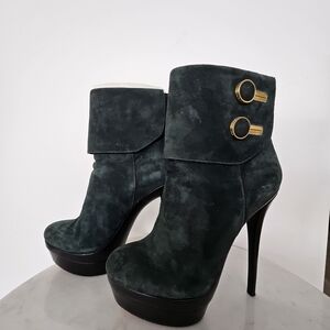 RachelnZoe ' Elegant Green Suede Ankle Boots